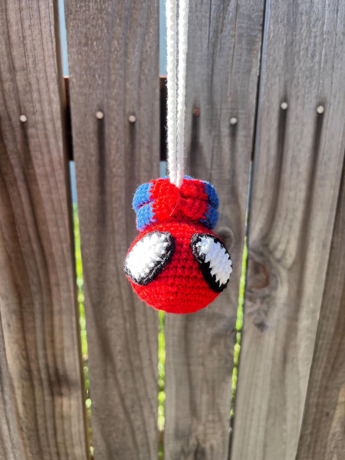 Crochet Spider Car Rear View Mirror Hanging Accessories Cute Rearview Ornament Car Decor Charm Truck Interior Hanger for Men Son Women