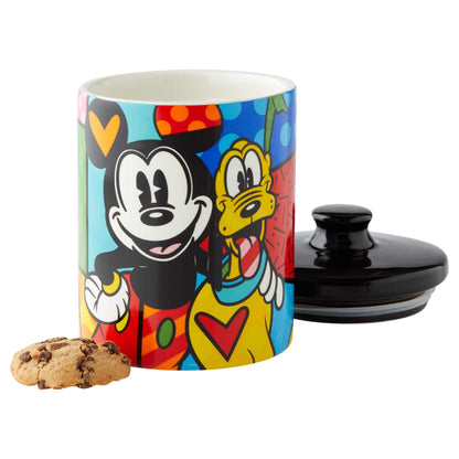 Enesco 6004977 Disney by Britto Mickey Mouse and Pluto Candy Jar Canister, 6 Inch
