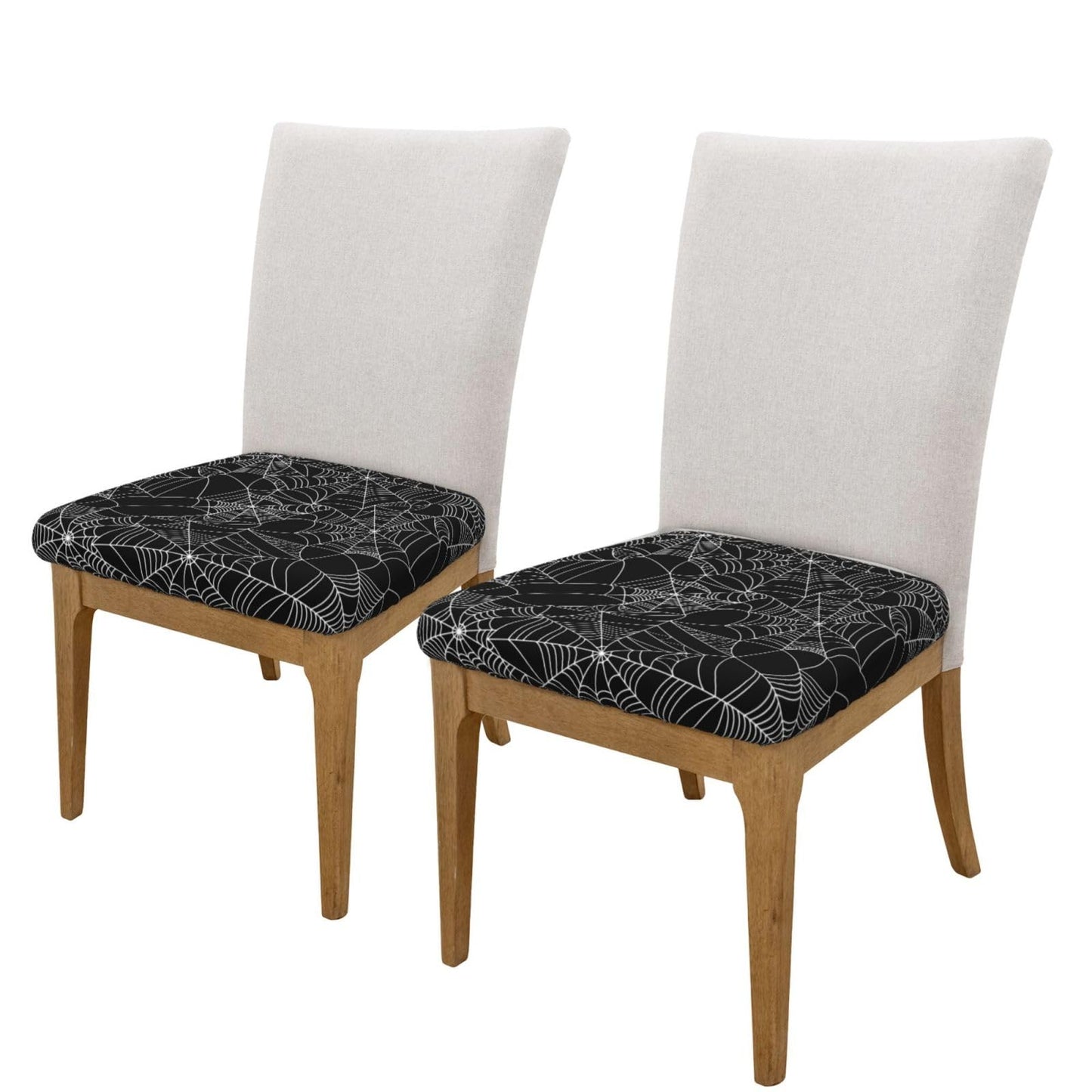Mouxue Seat Covers for Dining Room Chairs Set of Set of 4, Halloween Spider Web Stretch Chair Seat Covers Cushion Slipcovers for Kitchen Office