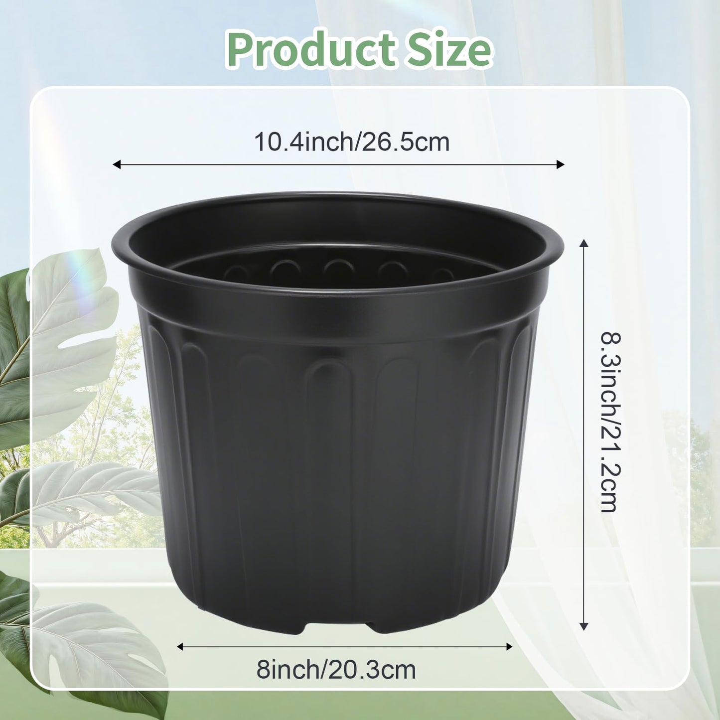 SLMKHHU 40 Pack 3 Gallon Nursery Plant Pots,10 Inch Plastic Garden Flower Seedling Planter Pot with Drainage Holes for Outdoor Indoor Plants,Gardening Gifts