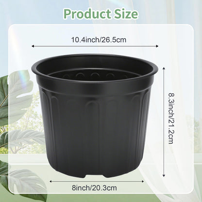 SLMKHHU 40 Pack 3 Gallon Nursery Plant Pots,10 Inch Plastic Garden Flower Seedling Planter Pot with Drainage Holes for Outdoor Indoor Plants,Gardening Gifts