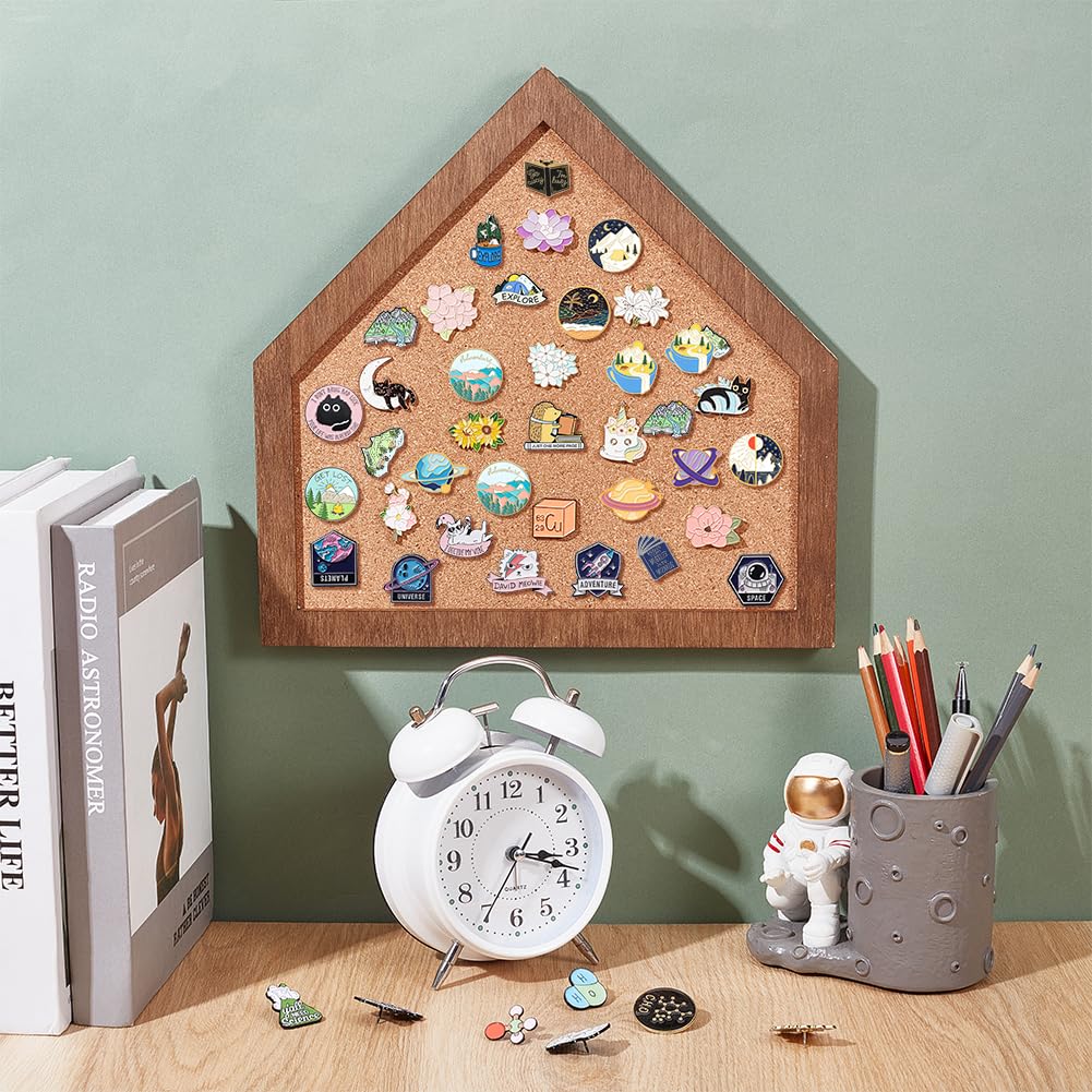 BENECREAT Cork Brooch Board, 11.8x11.8 Inch Wall Cork Tray Baseball Home Plate Pin Board for Brooch Pin Storage, Jewelry Display, Lapel Pin Enamel Pin Display, 19mm/0.5 Inch Thick