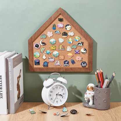 BENECREAT Cork Brooch Board, 11.8x11.8 Inch Wall Cork Tray Baseball Home Plate Pin Board for Brooch Pin Storage, Jewelry Display, Lapel Pin Enamel Pin Display, 19mm/0.5 Inch Thick
