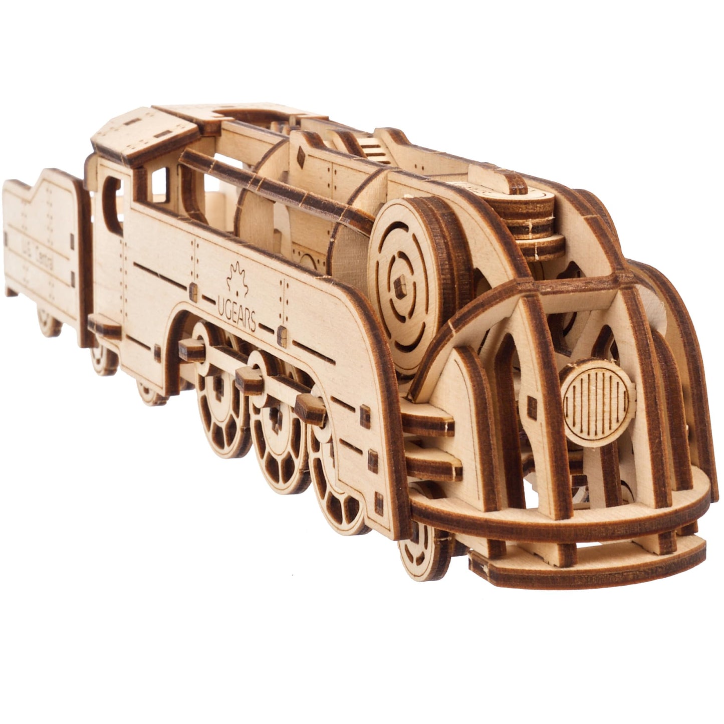 UGEARS Mini Locomotive 3D Wooden Puzzles for Adults - Wood Models for Adults to Build - Easy DIY Crafts for Adult Wooden Train Model Kit - Rubber Band-Powered Mechanical Puzzles
