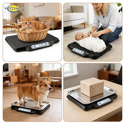 Digital Pet Scale for Accurate Weighing & Baby Scale Kitten Scale– High-Precision Puppy Scales, Dog Cat Scale | 30kg/66lb Capacity, 2g Accuracy, Non-Slip Mat, Tare & Hold Function
