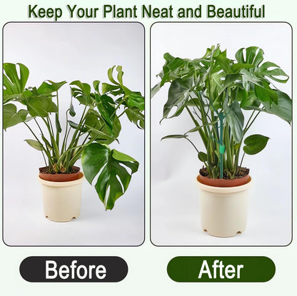 10 Pack Stackable Monstera Plant Support Climbing Plants Support Structures for Indoor Outdoor Plants Plant Holder Stick with Plant Ties for Support Tall Potted Plants, Bonus: 2 Roll of Gardening Tape