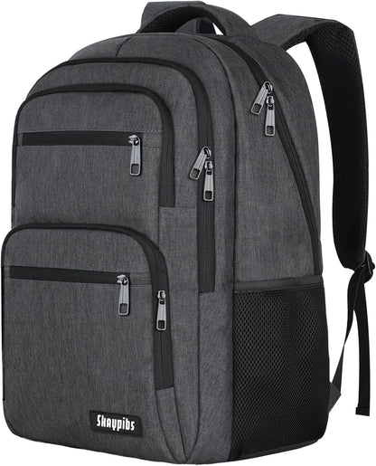 Skaypibs Backpck for Men Women, School Backpack for Boys Girls Teen, 17.3 inch Laptop Back Pack with Reinforced Straps for travel, Work backpack,book bag, Bookbag Mochilas para hombres Black