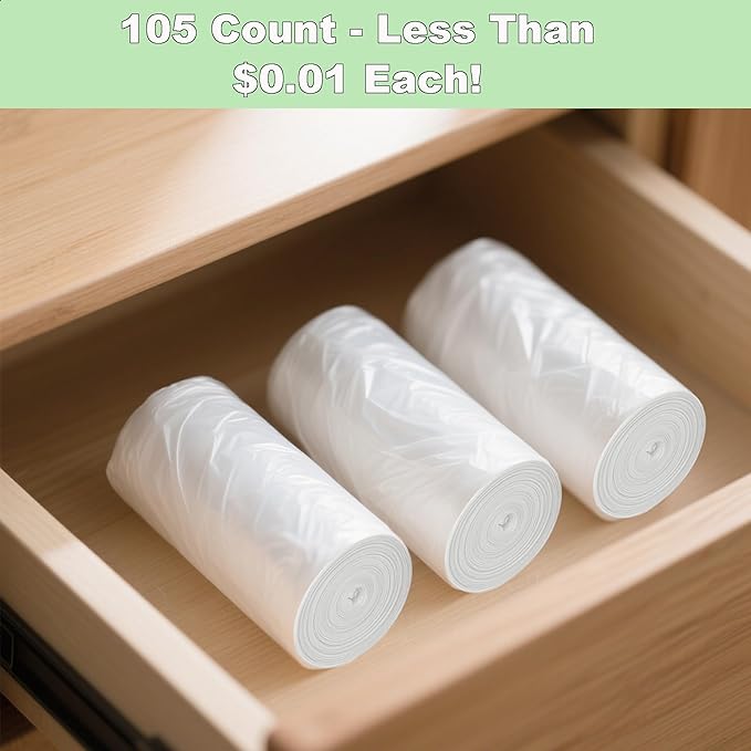 TECHSHARE Small Garbage Bags 4 Gallon