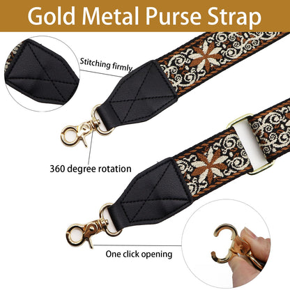 Purse Strap Handbag Accessories Crossbody Bag Adjustable Replacement Conversion Kit,Black Bag Straps for Large Shoulder Bag