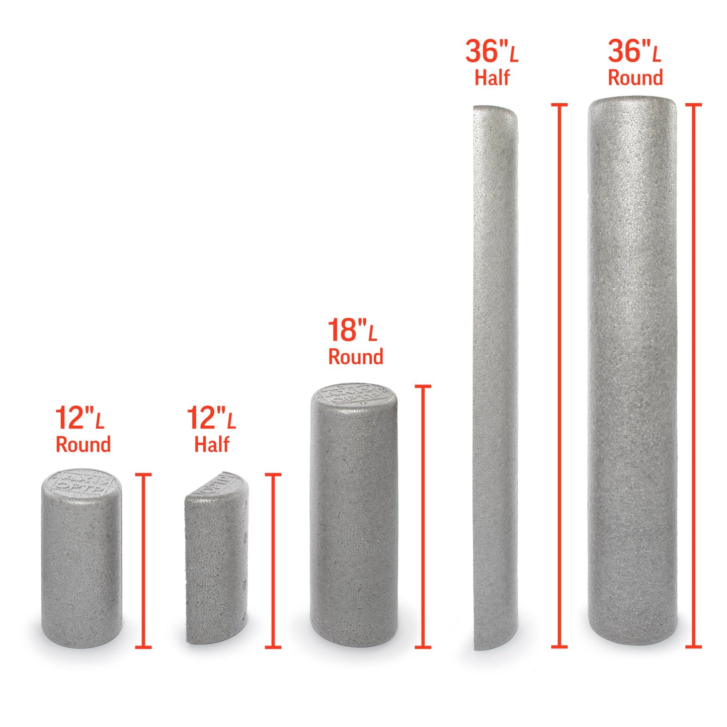 OPTP Silver AXIS Foam Roller, Moderate Density for Sports Medicine, Physical Therapy, Pilates, Yoga - Myofascial Release on Trigger Points (Silver Moderate Density, 36" x 6" Round)