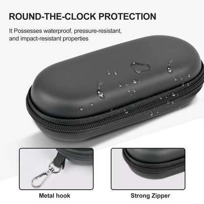 popolov Double Glasses Case,Dual Eyeglasses & Sunglasses Organizer with Clip Zipper Closure for Travel 2 Pairs Storage Box Black