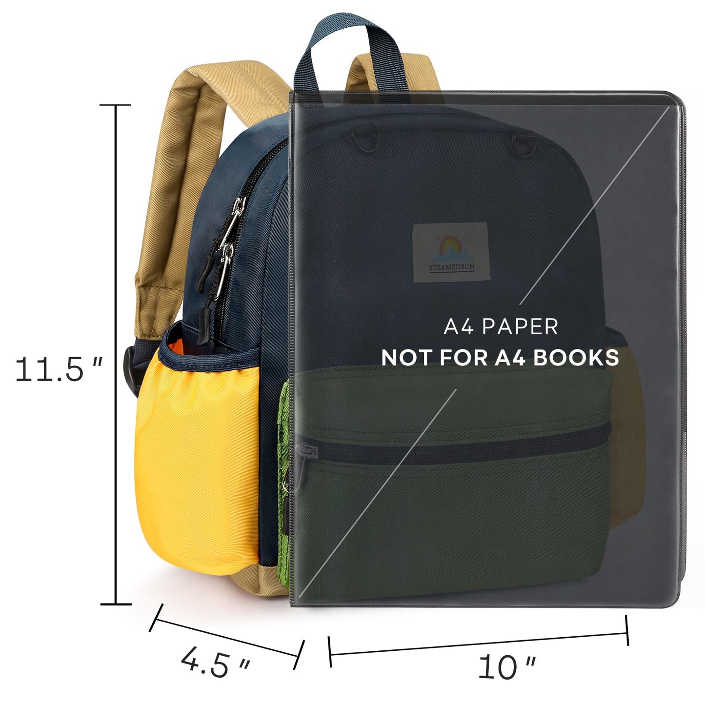 STEAMEDBUN Toddler Backpack for Boys 2-4: Kids Backpack Boys Girls - Preschool Kindergarten Daycare Backpacks - 12 inch