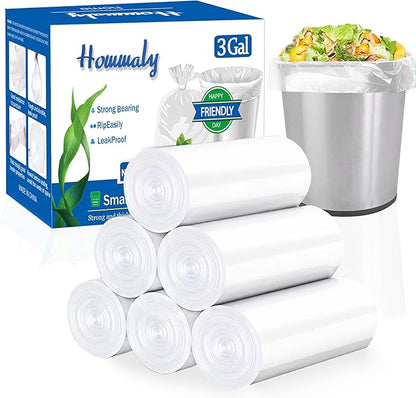 3 gallon Clear trash can liners, Small clear Garbage Bags 300, Extra Strong 2.6