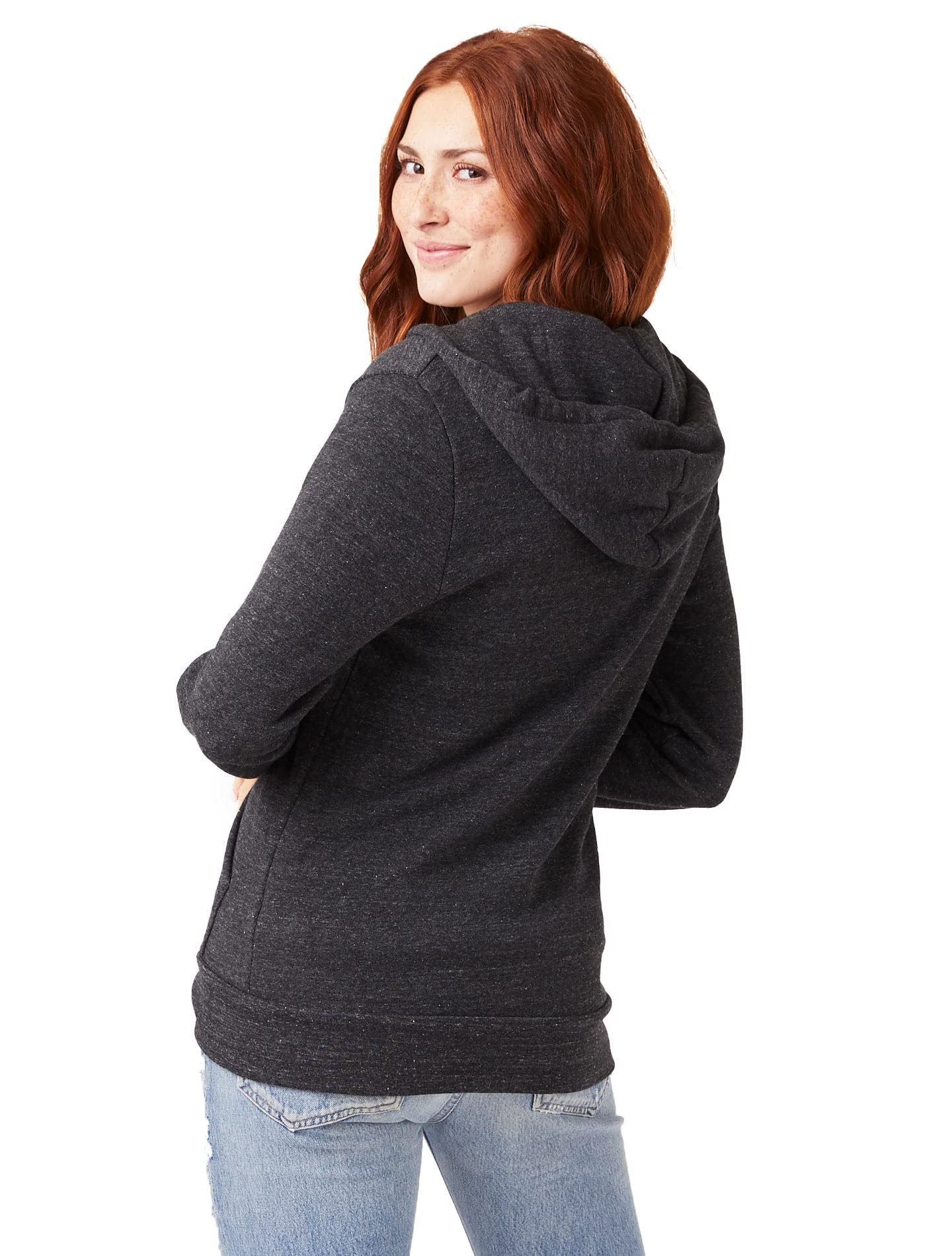 Alternative Men's Rocky Fleece Zip Hoodie, Eco Black, Large