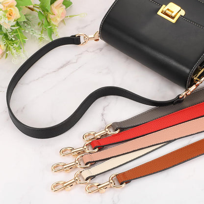 uxcell 14.17 Inch PU Leather Short Bag Strap with Clasp, Purse Handles Handbags Replacement Straps for Clutch Bag Underarm Bags, Black, Silver Buckle