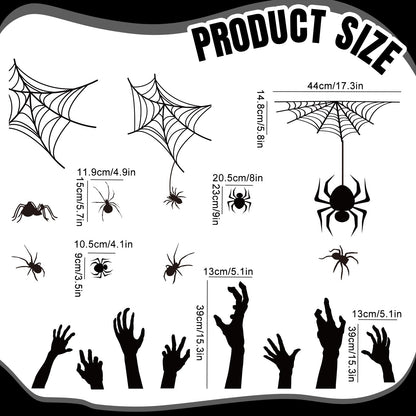 JarThenaAMCS 22 Pcs Halloween Garage Magnets Decoration Black Spider Web Hand Garage Door Decals Magnetic Refrigerator Stickers for Halloween Holiday Party Home Car