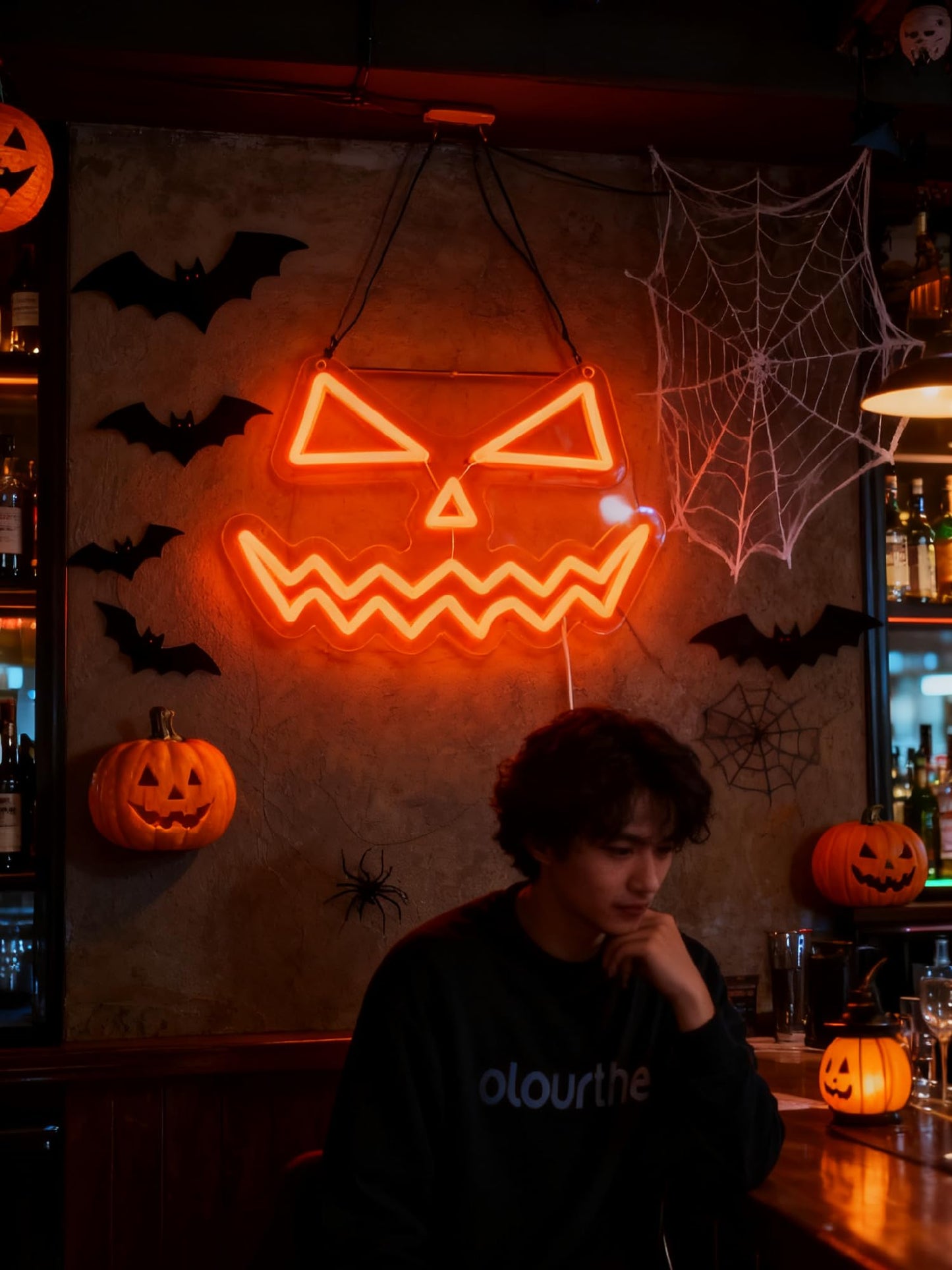 Smile Devil Pumpkin Led Neon sign for Halloween Party Decor