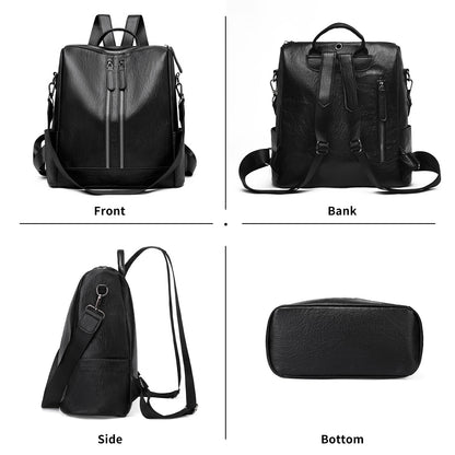 GAEKEAO Backpack Purse for Women PU Leather Anti-theft Backpack Ladies Convertible Large Travel Designer Fashion Shoulder Bag