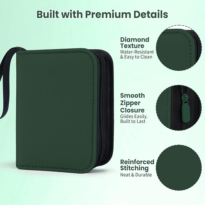 Mini Trading Card Binder Album, 1 Pocket Card Binder with 20 Double-Sided Pages 40 Pockets, Side Loading Small Card Binder for Trading Cards, Single Card Holder Book for Collectors and Kids
