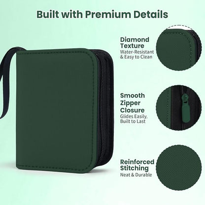 Mini Trading Card Binder Album, 1 Pocket Card Binder with 20 Double-Sided Pages 40 Pockets, Side Loading Small Card Binder for Trading Cards, Single Card Holder Book for Collectors and Kids
