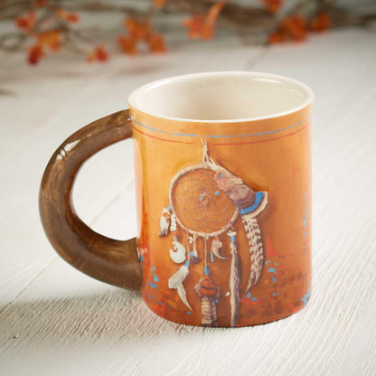 Wild Wings Sculpted Mug by Rosemary Millettet (Skull and Dreamcatcher)
