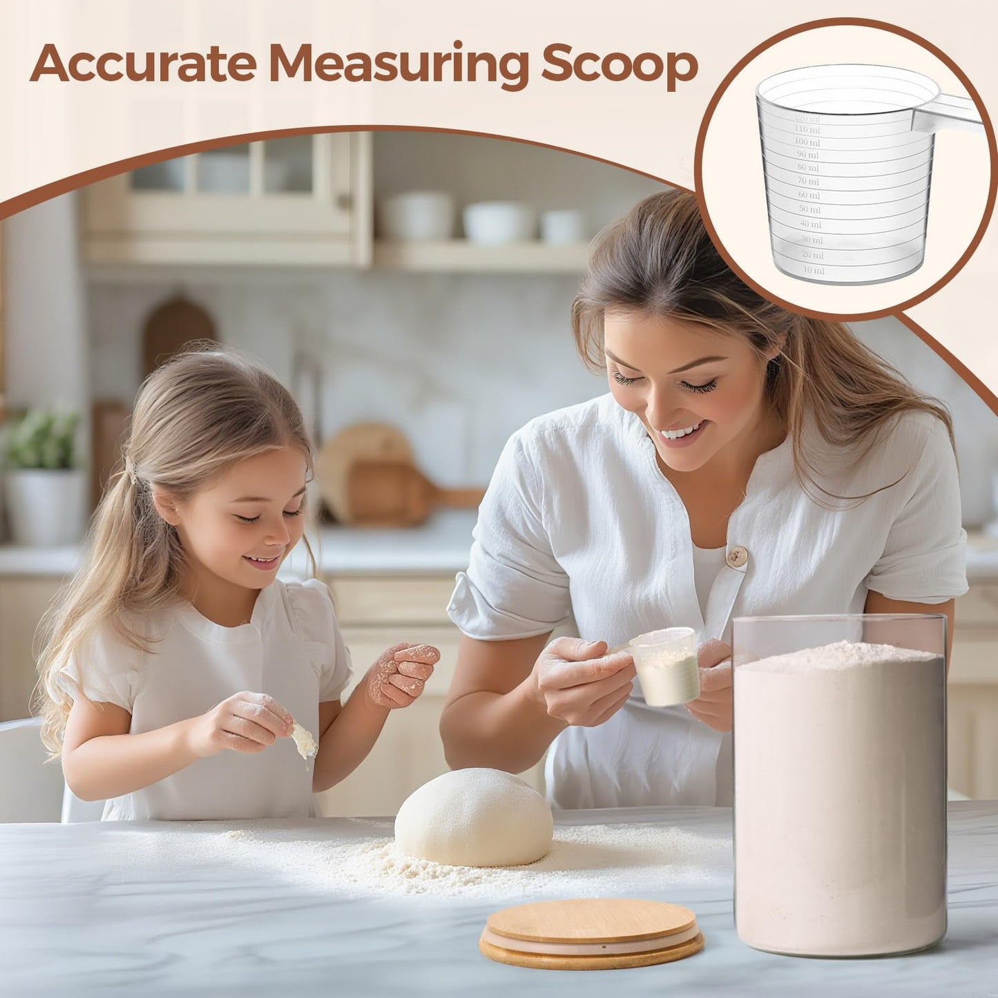 ComSaf Half Gallon Cookie Jar, Large Glass Jar with Lid Set of 2, 1.8 Qt Glass Food Storage Containers, Flour Sugar Storage Containers for Candy Cereal Nuts Beans, Canisters Sets for The Kitchen