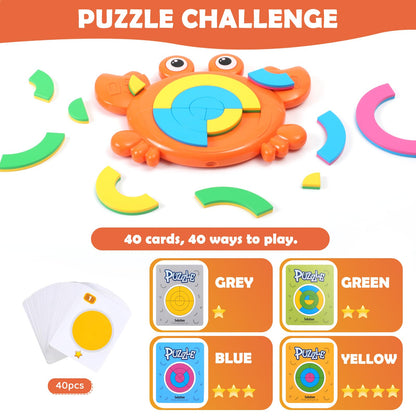 oiwmueo crabzzle Toy Crab Puzzle，2 in 1，Age 3+，Match Picture，Learning Colors，braintease，Develop Imagination，Early Childhood Education Game，Toys for Kids