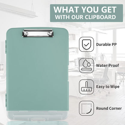 SFLHHDM Storage Clipboard with Pen Holder, High Capacity Clipboards for Classroom, Clip Boards 8.5x11 with Storage, Low-Profile Clip, Lightweight Plastic Clipboard for Kids, Lawers, Office Workers
