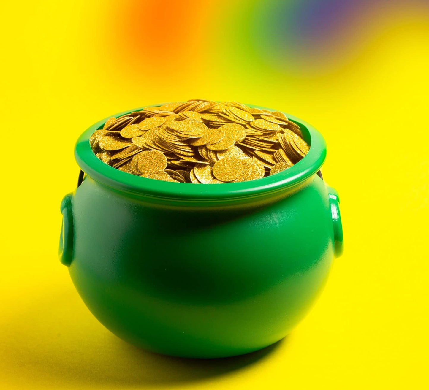 GIFTEXPRESS 8" Green Cauldron Kettle for St Patrick Day, Mardi Gras, Halloween, Pot of Gold Pot, Lucky Leprechaun Kettle, Plastic Cauldron