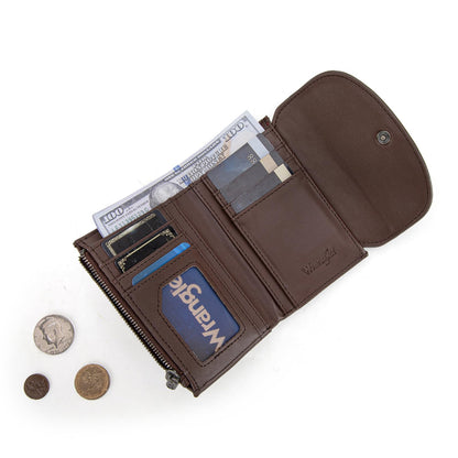 Montana West X Wrangler Small Wallets Woman Trifold Wallets, Card Cases & Money Organizers Womens Wallet Minimalist Wallet for Women Ladies Female Coffee with Coin Purses