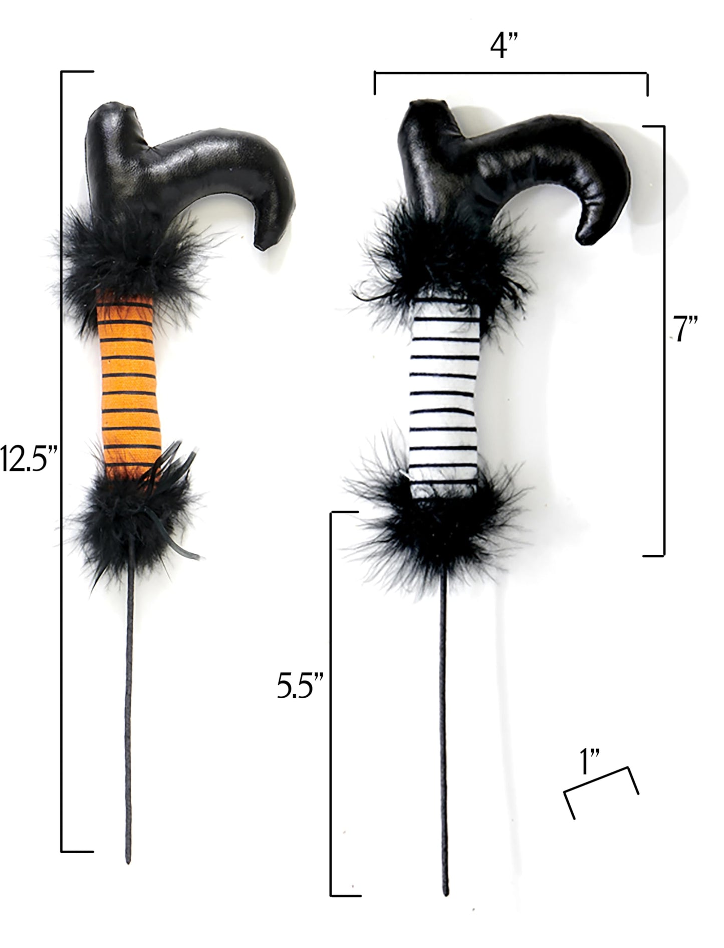 Worth Imports 7" Halloween Witch Leg on a 5.5" Floral Pick, Set of 6