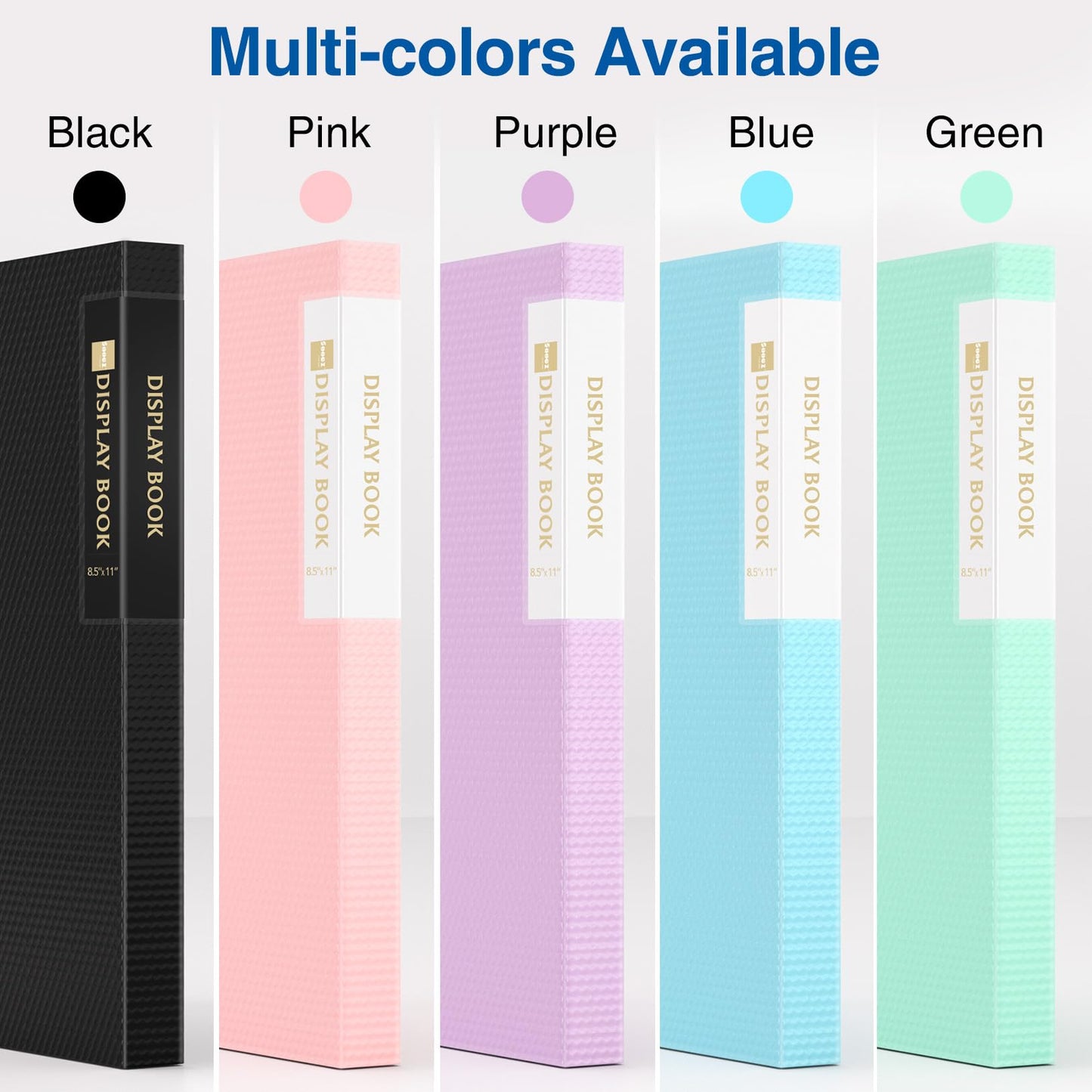 Sooez Binder with Plastic Sleeves 18-Pocket, Displays 36 Pages, 8.5x11 Presentation Folders with Clear Sheet Protectors, Art Portfolio Binder for Certificate & Office Project, Document Organizer