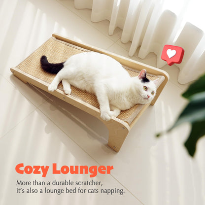 PETKARAY Cat Scratcher, Cat Sisal Scratching Ramp, L Shape Cat Scratch Pad for Indoor Cats, Wall Furniture Protector with Catnip Large