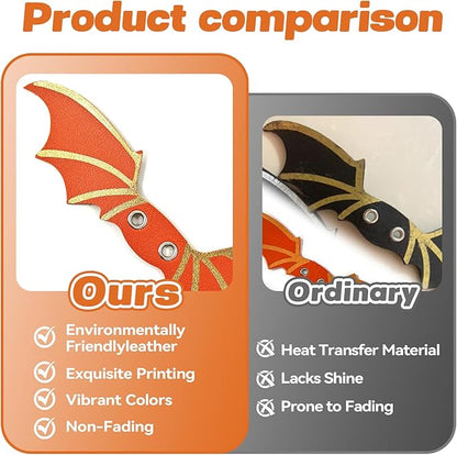 Dinosaur Wing Leash Harness for Bearded Dragons - 3-Size Adjustable Reptile Harness Set, Safe Escape-Proof Design for Lizards, Geckos, Iguanas & Small Pets (Orange)
