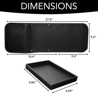 U NEATOPA Couch Remote Caddy Control Holder Sofa Organizer with Detachable Wooden Snack Tray for Recliner Mattresses Chair Armrests with 4 Slots - 1 Large Pockets and 3 Small Pockets (Black)