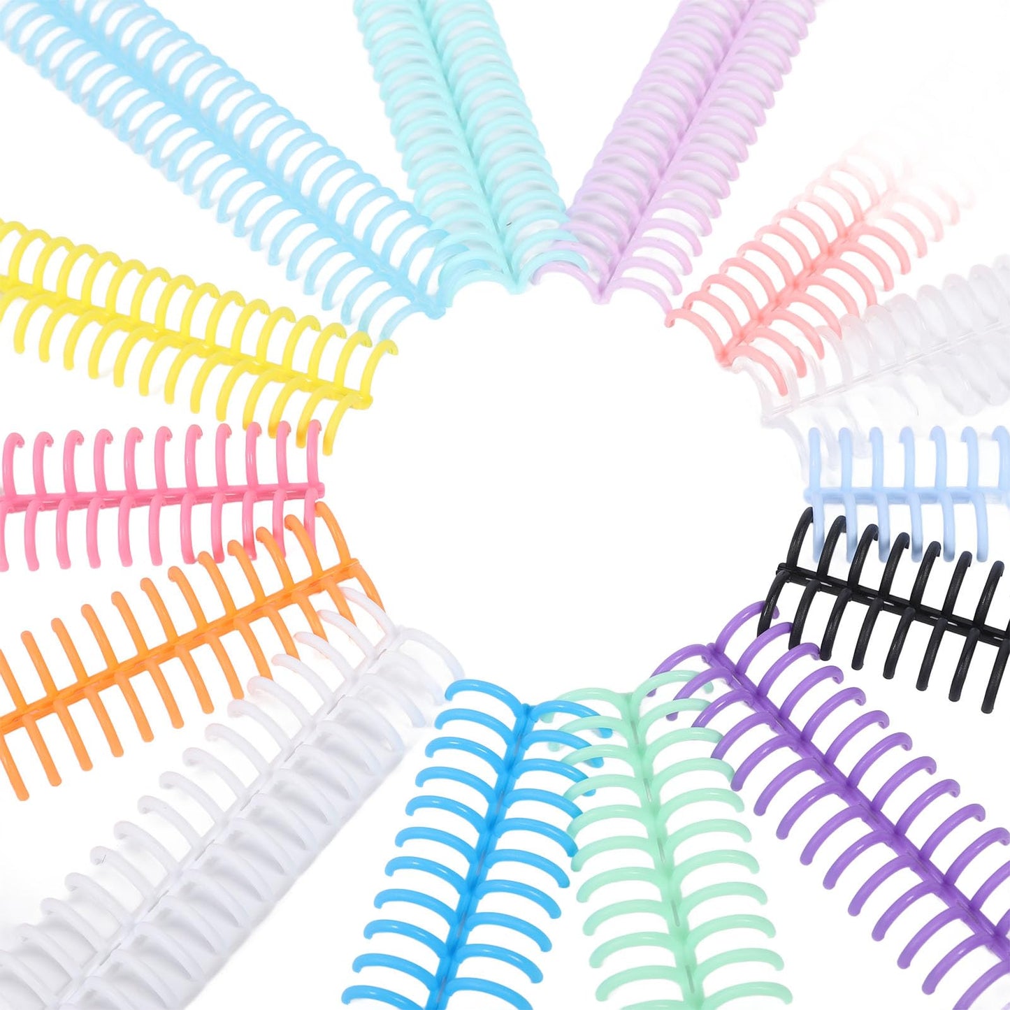 14 Pcs Plastic Binding Combs, 14 Colors Comb Binding Spines, Ring Plastic Combs and Spines for Teacher Student Document Notebook File Making, for A4 B5 A5