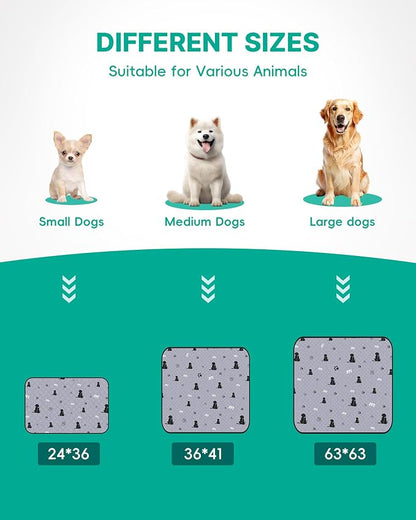 JollyMate 63"x63" Washable Pee Pad for Dogs, Ultra-Absorbent and Leak-Proof Whelping Pad, Non-Slip Reusable Puppy Pad, Waterproof Dog Pee Pad, 1 Pack