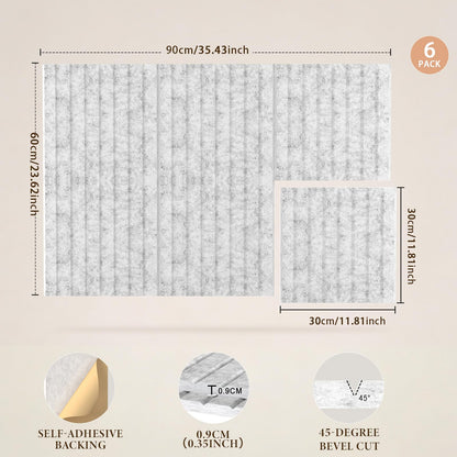 JBER Large Felt Bulletin Board 36" x 24" - 6 Pack Felt Wall Tiles, Cork Board Alternative to Use in Office & Home Decor, Classroom Decor, Vision Board to Display Your Photos(Silver Gray)