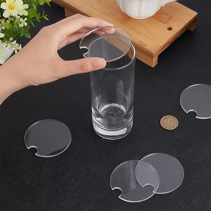 BENECREAT 16pcs Acrylic Blanks Car Coaster 2.6inch Acrylic Blanks Tumbler Topper DIY Coaster Car Tumbler Topper Supplies for DIY Car Coasters, Kitchen, Living Room, Office