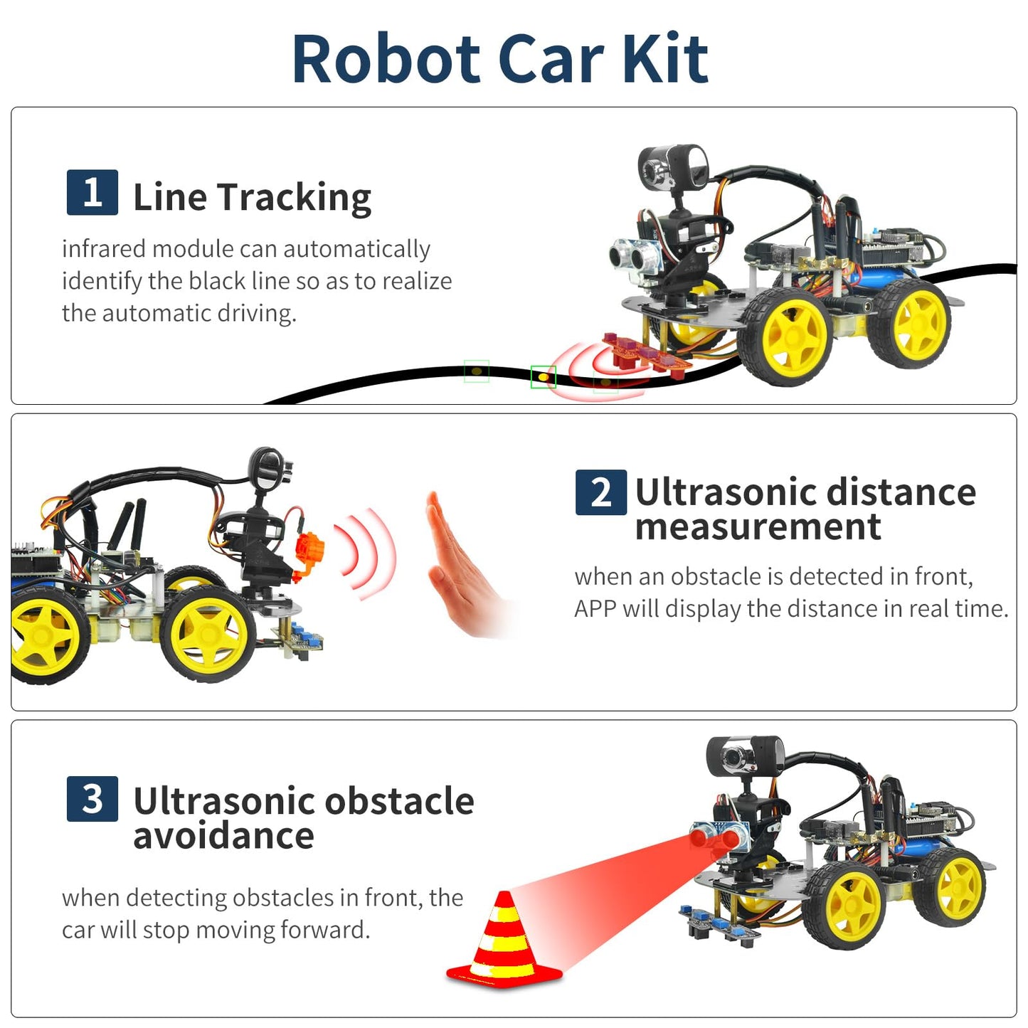 Robot Car Kit for Arduino Robotics Kit for Adults Smart Car Robot Teen Gifts Programable Robot DIY for STEM Education