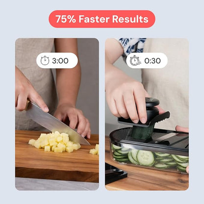 Fullstar Essential Mandoline Slicer for Kitchen - Space-Saving 2-in-1 Fruit Cutter, Cucumber Slicer, Julienne Peeler