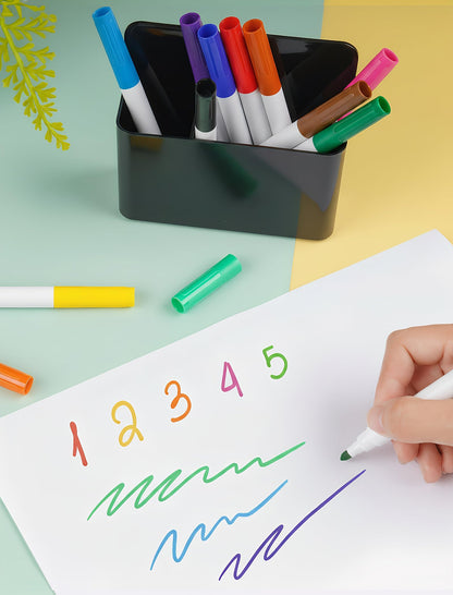 NiArt Whiteboard Magnetic Dry Erase Marker Holder Set, 12 Colors Fine Markers, Dry Eraser for Office, Magnetic Carrying Case