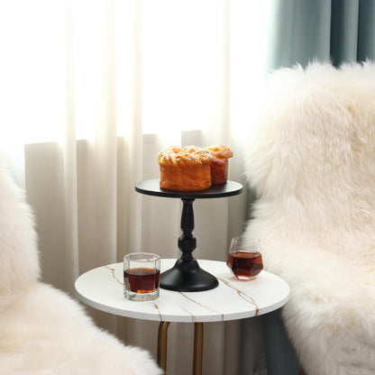 Set of 3 Black Cake Stands, QENUIITEA Metal Round Cake Holder Dessert Pie Pizza Display Stand 8" 10" 12" Serving Tray Halloween Decoration for Wedding Celebration Party Birthday Baby Shower