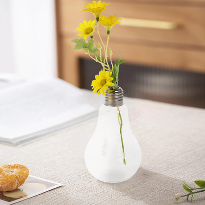 Toyvian 2pcs Hanging Light Bulb Glass Vases Set, Mini Bulb Containers for Hydroponic Flowers, Glass Terrarium Decor for Home, Living Room, Wedding Table