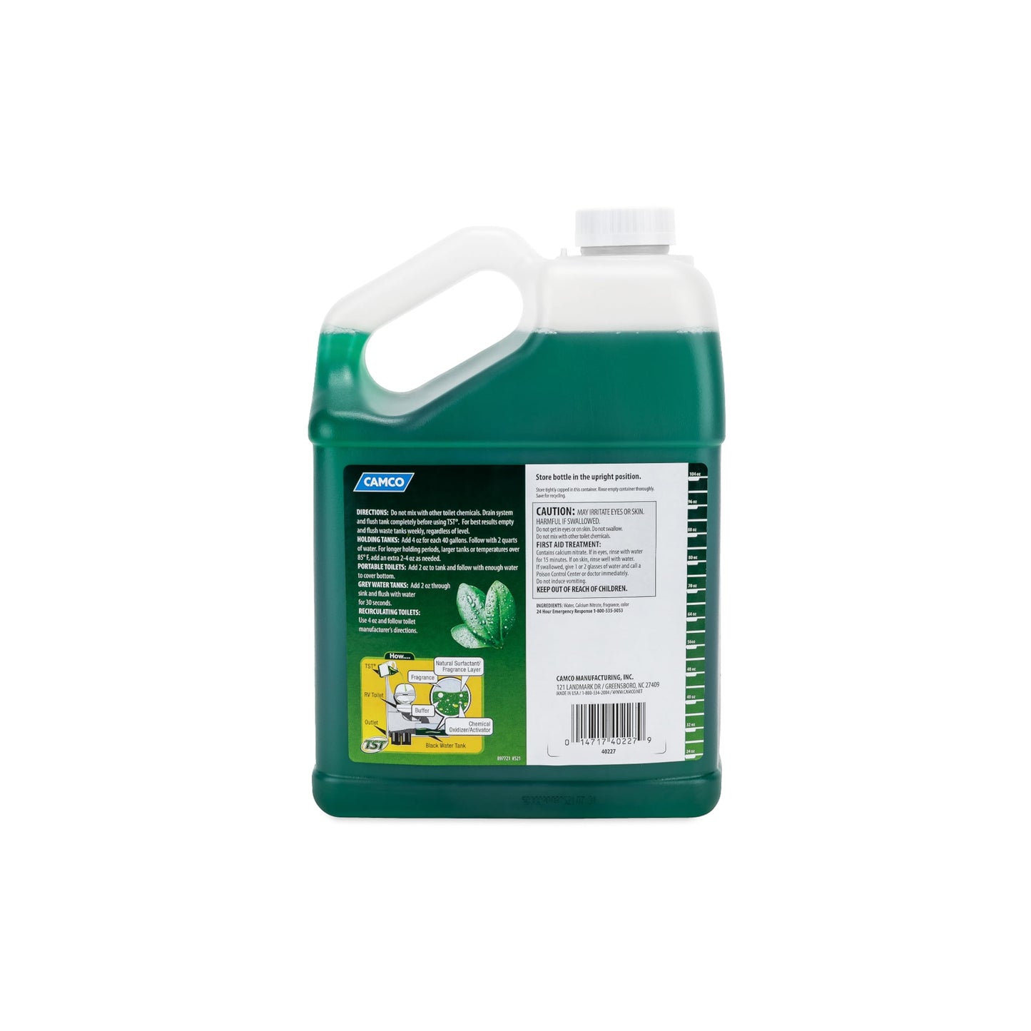 Camco 40227 TST Fresh Scent RV Toilet Treatment, Formaldehyde Free, Breaks Down Waste And Tissue, Septic Tank Safe, Treats up to 32 - 40 Gallon Holding Tanks (128 Ounce Bottle)