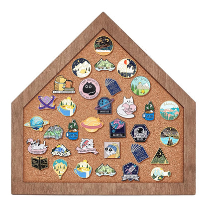 BENECREAT Cork Brooch Board, 11.8x11.8 Inch Wall Cork Tray Baseball Home Plate Pin Board for Brooch Pin Storage, Jewelry Display, Lapel Pin Enamel Pin Display, 19mm/0.5 Inch Thick