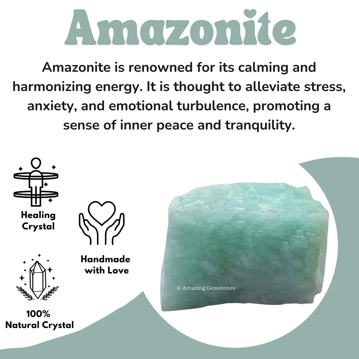 Amazing Gemstone Amazonite Raw Crystals and Healing Stones, Natural Rocks for Tumbling and DIY Raw Stones and Crystals (1 lb)