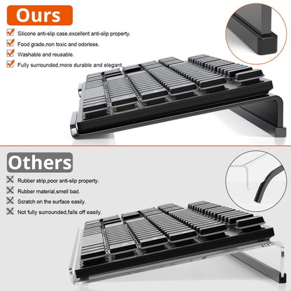 Richboom Computer Keyboard Stand Tilt PC Keyboard Stand Riser for Easy Ergonomic Typing, Acrylic Keyboard Tray Holder for Office Desk, Home, School, with Silicone Anti-Slip Case, Black