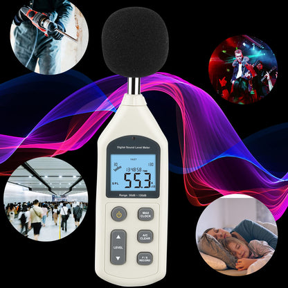 Decibel Meter, Professional Sound Level Meter with Backlight Display, USB Available SPL Meter 30 to 130dB, EC651 & ANSI S1.4 Standards A/C Weighted Sound Meter, Noise Meter with Records to 4700