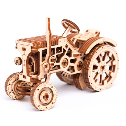 WOODEN.CITY Tractor 3D Puzzles for Adults – Mechanical Farm Tractor Model for Adults & Teens, 148-Piece DIY Kit with Moving Wheels, Made in EU